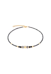 COEUR DE LION - Halskette Wave Cube Flow - Schwarz-Gold