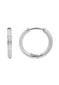 Adelia's Modern Essentials - Ohrringe – Klappcreole aus Titan mit Strass Steinchen - silber