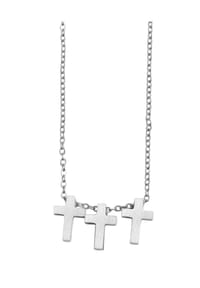 Adelia's - Edelstahl Schmuckset Kreuz mit Ohrringe + Halskette + Anhänger silberfarben - gold