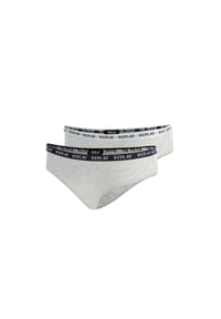 REPLAY - Damen Slips, 2er Pack - Slip, Logobund, Baumwollmischung - Grau