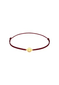 elli. - Armband Smile Face Textil 925 Silber Vergoldet - Beige