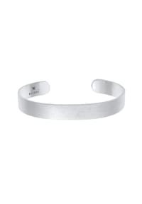 KUZZOÍ - Armband Herren Armreif Offen Matt Breit Basic 925 Silber - Silber