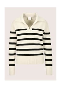 MADELEINE - Sommerpullover im Streifen-Look - perlweiß / schwarz