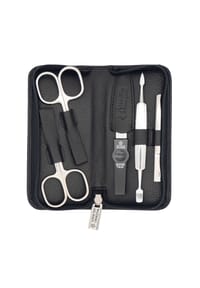 PFEILRING - Maniküre-Set 5-teilig, Nappaleder, schwarz - schwarz