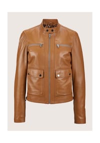 MADELEINE - Biker-Jacke aus Lammnappa - cognac