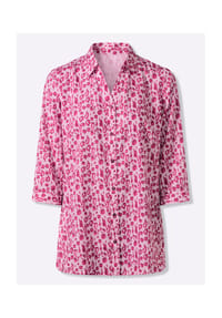 Sieh an! - Longbluse - ecru-graphit-bedruckt