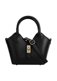 forty° - Handtasche LANVERRA - S Echt Leder, Made In Italy - dunkelbraun
