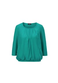 GOLDNER - Chiffon-Shirt mit 3/4-Arm, Rundhals - aubergine