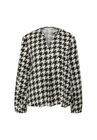 s.Oliver - Bluse, Split-Neck, für Damen - 99R3  GREY/BLACK
