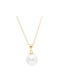 MANGUUN - Damen Kette mit Glasperlen-Anhänger, 925er Silber - gold