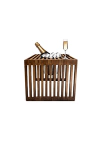COOTAB COOLER TABLE - Beistelltisch mit Edelstahl-Kühler Mykonos 40 cm braun - braun
