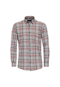 CASAMODA - Herren Freizeithemd kariert Comfort Fit - Mittelrot