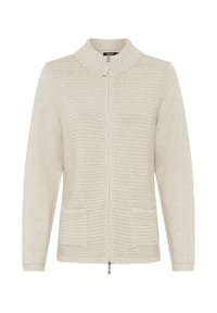 olsen - Cardigan mit Strukturstrick und Reißverschluss - Almond Beige Melange