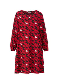 Alba Moda - Kleid mit grafischem Dessin - rot