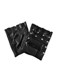 normani® - Lederhandschuhe mit Nieten, fingerlos - Schwarz