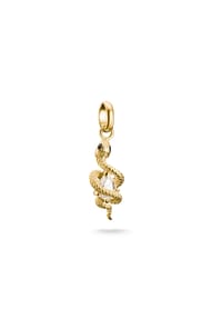 Thomas Sabo - Charm-Anhänger Schlange mit Stein Connect - gelbgoldfarben, schwarz, weiß
