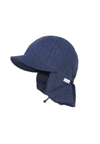 maximo® - GOTS MINI-Schildmütze, Band Nackenschutz, Microringel, Jersey, UV 50 - altrosameliert-rehbraun