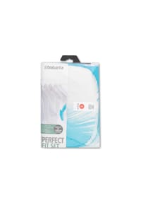 brabantia - Bügelbrettbezug mit 4mm Schaumstoff, Baumwolle, Mixed Pack Colourful, 124 x 38 cm - Ecru