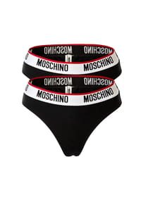 MOSCHINO® Damen Brazilian Slips 2er Pack - Unterhose, Baumwollmischung, Logobund, uni Bild 1