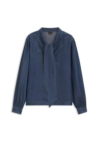 BOSS Orange - Schluppenbluse Betilla, Bindeband, für Damen - 420 MEDIUM BLUE