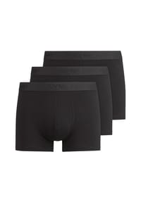 OLYMP - Herren Boxershorts, 3er Pack - Trunks, Cotton Stretch, Logo, einfarbig - Blau