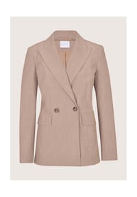 MADELEINE - Doppelreiher-Blazer mit Zierstich - taupe / melange