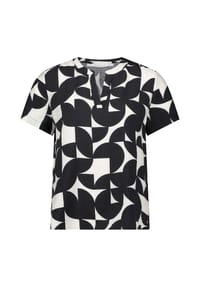 BETTY & CO - Schlupfbluse kurzarm - Schwarz/Weiß