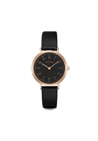 EAST / SIDE - Damen Armband-Uhr Rosehill roségold Echtleder schwarz - schwarz