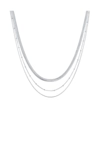 elli. PREMIUM - Halskette Layer 3-Reihig Flach Rund Kugelkette 925 Silber - Gold