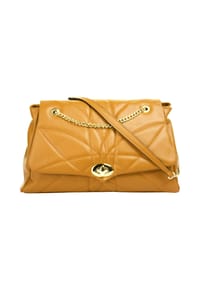 Cluty - Umhängetasche Echt Leder, Made In Italy - cognac