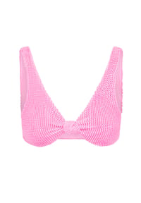 MODA MINX - Bikinioberteil Scrunch Knot mit stylischem Knoten-Detail - Candy Pink