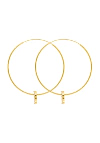 Leaf - Damen Creolen, 925er Silber - GOLD