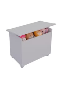 VCM. - Holztruhe | Maße ca. H. 54 x B. 68 x T. 39 cm | Rollen | Kiste für alle Wohnräume | Aufbewahrungsbox | Kiste - Bosula M - Weiß