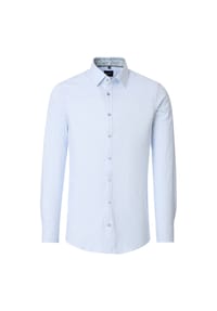 VENTI - Herren Businesshemd langarm kariert Body Fit - Hellblau