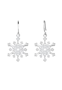 elli. - Ohrringe Schneeflocke Winter Zirkonia 925 Silber - Weiß