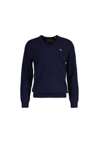 GANT - Herren Strickpullover, V-Neck, Wolle - EXTRAFINE LAMBSWOOL V-NECK - Grau Melange