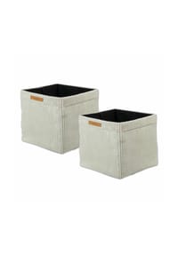 Lycce - Faltbare Aufbewahrungsbox, 2er Set - Cord, passend für Kallax Regal, abnehmbarer Bezug, robust, formstabil - Altrosa