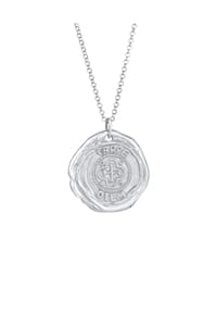KUZZOÍ - Halskette Herren Antike Münze Coin Kreuz 925Er Silber - Gold