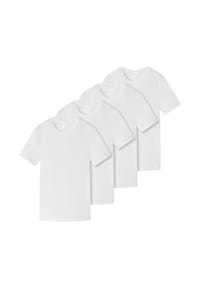 SCHIESSER - Unterhemd / Shirt Kurzarm 4er Pack Teens Boys 95/5 Organic Cotton - Weiß