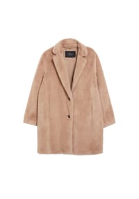 s.Oliver BLACK LABEL - Kunstfellmantel, Reverskragen, für Damen - 8341 BROWN