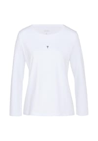 JOOP! - Damen Langarmshirt mit Logo-Print - Cosy, Longsleeve, Rundhals, Cotton Stretch - Blau