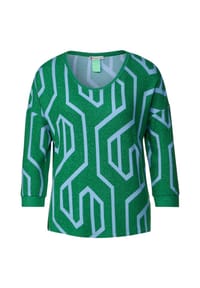 Street One - Langarmshirt - dark brisk green melange