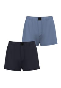 BJÖRN BORG - Herren Web-Boxershorts, 2er Pack - Unterhose, Baumwolle, einfarbig - Blau