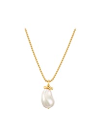 YOKOAMii - Damen Kette aus Metall-Legierung in Gelbgold mit Muschelkernperle - gelbgold