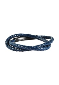 Adelia's Men Bold Style - Armband – Wickelarmband aus Leder 43 cm - blau