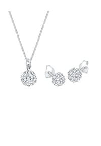 elli. - Schmuckset Basic Elegant 925 Silber, Mit Kristallen Von Swarovski® - Gold