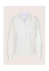 MADELEINE - Baumwollbluse mit Spitzendetails - weiß