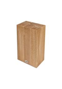 KAI - Messerblock Cube Buche, unbestückter Block für 5 Messer, Buchenholz, 15.5 x 10 x 25 cm - silber