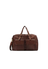 kazar - Elegante Reisetasche aus genarbtem Leder - Braun
