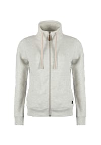 ROADSIGN® australia - Damen Sweatjacke Soft Melange mit Kapuze und Reißverschluss aus weichem Baumwollmix komfortabel für Freizeit, Outdoor und Reisen - weiss